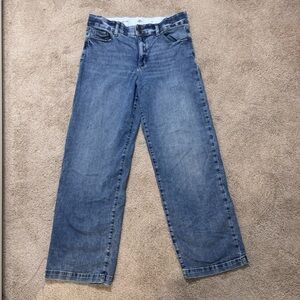 St. John’s Bay Wide Leg Stretch Waistband Classic Blue Denim Jeans Size 12 Reg